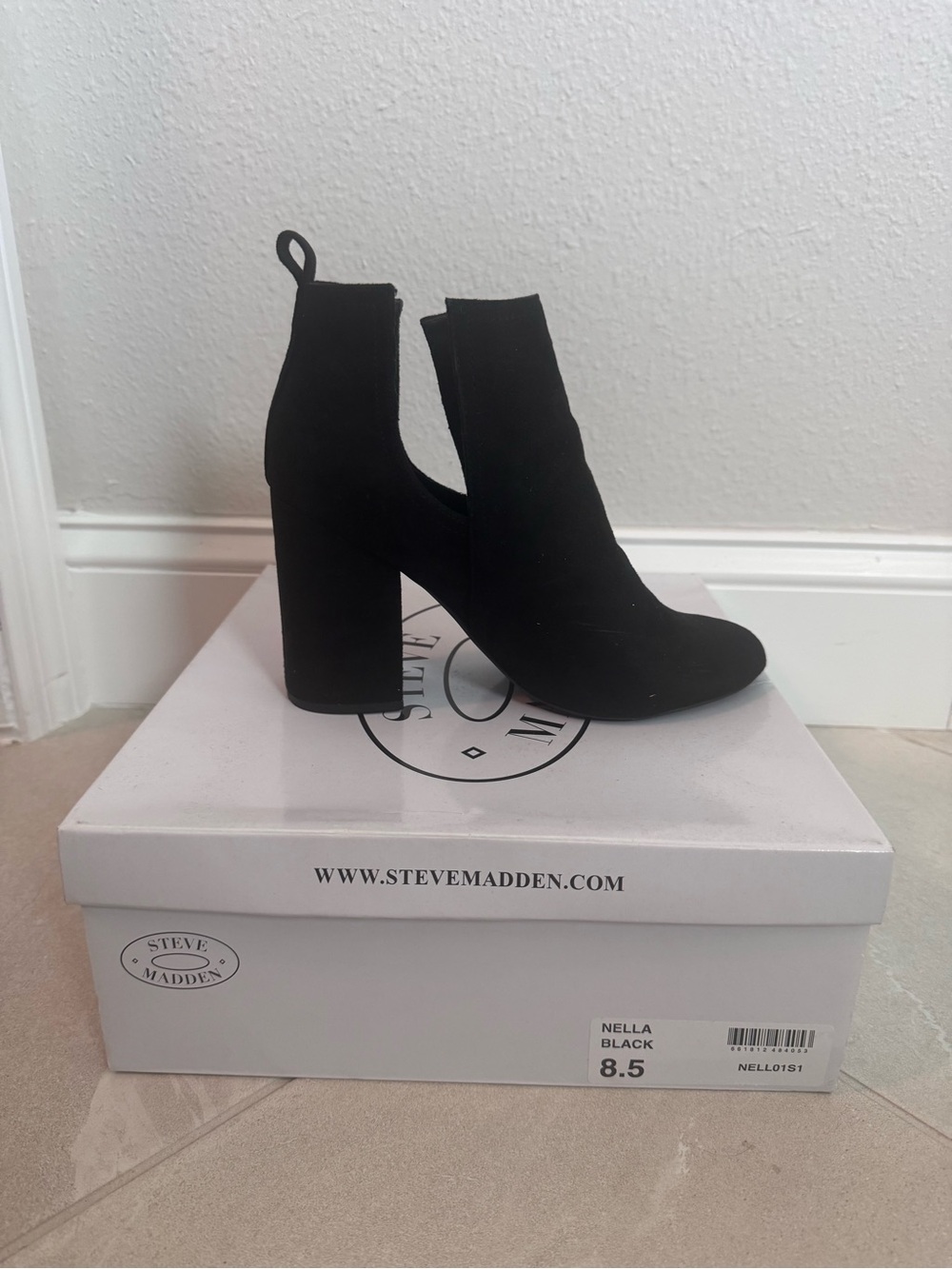 Steve Madden Nella Black Suede Heels